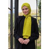 İpekhan 9012-06 Damla Desen İpeksi Yağ Yeşili Jakar Şal