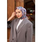 İpekhan Geo Oval Soft Eşarp Gri Pembe -12 1158