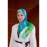 İpekhan İpekhan Geometrik Benetton Yeşili Pamuk Viskon Eşarp 1084-02