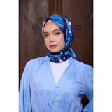 İpekhan Marrakech Koleksiyon Soft Eşarp Pempe Mor 1197-06 - Gece Mavi