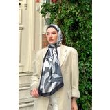 İpekhan Nature Lilyum Soft Şal Siyah Gri -09 3036