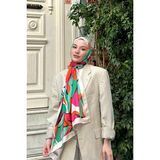 İpekhan Nature Lilyum Soft Şal Yeşil Gri 3036-06 - Yeşil - Gri