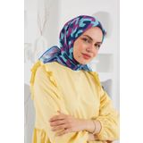 İpekhan Relax Geometirk Venüs Soft Eşarp Lacivert -06 1137