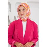 İpekhan Relax Geometirk Venüs Soft Eşarp Turuncu Pembe -07 1137