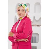 İpekhan Relax Geometrik Ala Soft Eşarp Mercan -03 1139
