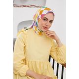 İpekhan Relax Geometrik Ala Soft Eşarp Saman Sarısı -05 1139