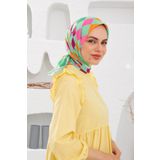 İpekhan Relax Geometrik Ala Soft Eşarp Şeftali Sarı -14 1139