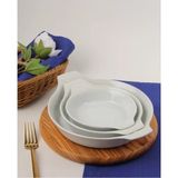 İpeknur Porland Porselen Beyaz Sahan Set 21CM - 17CM - 14CM