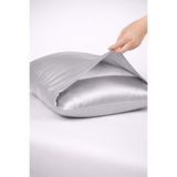 İpekshop Premium Saf Ipek Envelope Zarf Yastık Kılıfı Duman Gri %100 Ipek 22 MM