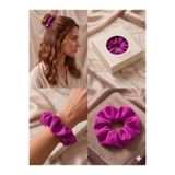 İpeksi Saten Dokulu Düz Renk Kumaş Scrunchie Lastik Toka Farklı Renk Seçenekli asel 10a