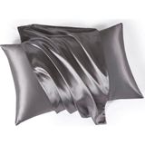 İpeksi Zarafet | İpek Saten Yastık Kılıfı Seti - 50x70 cm | Lüks Konfor ve Şıklık (Gri, Standart)