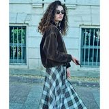 İpekyol Aksesuarlı Kadife Mont IW6260012360074 - Kahverengi - 34