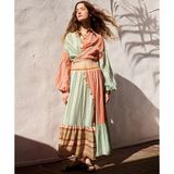 İpekyol Çizgili Colorblock Etek IS1260004112019 - Pembe - 40