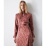 İpekyol Desenli Midi Elbise - 34 - Pembe