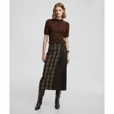 İpekyol Ekose desen mix midi etek IW6250004259074 - Kahverengi - 36