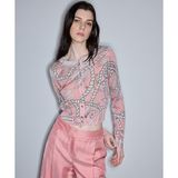 İpekyol Halat desen triko hırka IS1260050055039 - Pembe