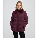 İpekyol Kadın Bordo Suni Kürk Yakalı Kapitone Mont Uzun Kol Günlük Stil için Şık Tasarım IW6250012072035 - 34