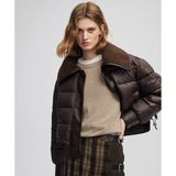 İpekyol Kadın Geniş Yakalı Kahverengi Şişme Mont IW6250012314074 Kalın Oversize Tasarım - 42