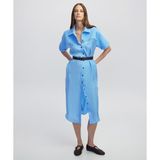 İpekyol Kumaş Mix Kemerli Gömlek Elbise Midi Günlük Stil Kadın Kloş Silüet Mavi IW6250002118089 - 34