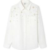 İpekyol Nakışlı cutout poplin gömlek IS1260025244002 - 36 - Beyaz