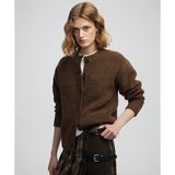 İpekyol Pelüş yün triko hırka IW6250050632022 - Haki - XL