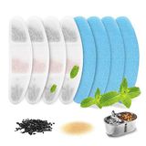 iPettie İkizler için Su Çeşmesi Filtre Kitleri Kedi Su Çeşmesi Paslanmaz Çelik İki Ağızlı, IP-WF-S05-F4, 4 x Karbon Filtre, 4 x Sünger Filtre
