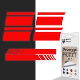 IPG 18-21 Inch uyumlu Jant ve Dikiz Aynası Sticker Seti (6 Parça) – Araba Sticker ve Çıkartma Seti, Jantlar için Dekoratif Etiket (Reflektif Serisi - Kırmızı)