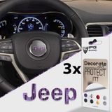 IPG 2014-2019 Jeep Cherokee/Grand Cherokee Direksiyon Amblem Logo Yazı Dekorasyon Sticker Seti (3x) (Mor Mavi Bukalemun)