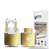 IPG Apple AirPods Seri 1-2 Uyumlu Tasarım Sticker Kılıf Seti (Metalik Altın)