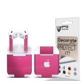 IPG Apple AirPods Seri 1-2 Uyumlu Tasarım Sticker Kılıf Seti (Pembe)
