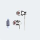 Iph-01 Lightning Kulaklık iphone ile Uyumlu Extra Bass Metal Uçlar Streo Hd Yüksek Ses 1,2m Mikrofonlu Kulak Içi Kulaklık (Gümüş Beyazı)