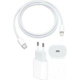 Iphone 11 / 12 / 13 / 14 Pro - Pro Max Şarj Cihazı ( 20W Adaptör ve Type-C To Lightinig Kablo ) - Beyaz