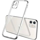 İphone 11 6.1İnç Renkli Kenar Şeffaf Kılıf Kamera Korumalı Silikon Kılıf-(5775)