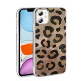 iPhone 11 İle Uyumlu Kılıf Desenli Mep Kapak Gold Leopar