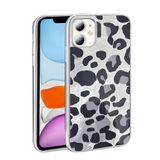 iPhone 11 İle Uyumlu Kılıf Desenli Mep Kapak Gri Leopar