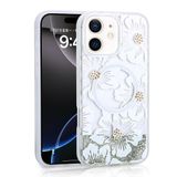 iPhone 11 İle Uyumlu Kılıf Sıvılı Simli Baskılı Şeffaf Arka Yüzey Mossa Silikon Kapak