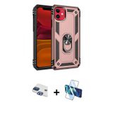 iPhone 11 Kılıf Ahenk Klasik Koleksiyonu - Siyah 3D Antistatik Cam Ekran Koruyucu + Lacivert Pe