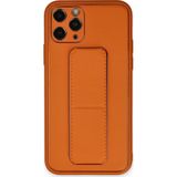 İphone 11 Kılıf Coco Deri Standlı Kapak - Turuncu