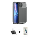 iPhone 11 Kılıf Eksen Form Prime - Şeffaf Pasifik Cam Ekran Koruyucu + Şeffaf Kamera Lens Korum