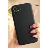 iPhone 11 Kılıf Kadife Lansman Soft Yumuşak Liquid Silikon Kamera Korumalı Mara - 3D Soft Siyah