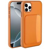 iPhone 11 Kılıf Kartlıklı Zore X-Kart Silikon Kapak - Turuncu