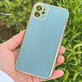 iPhone 11 Kılıf Kenar Detaylı Yumuşak Parlak Silikon - Soluk Yeşil