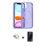 iPhone 11 Kılıf Siluet Minimal Prime - Siyah 3D Antistatik Hayalet Cam Ekran Koruyucu + Gold Pe
