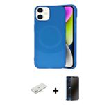 iPhone 11 Kılıf Ufuk Serisi - Siyah 3D Antistatik Hayalet Cam Ekran Koruyucu + Sarı Renkli Kame