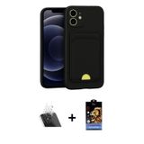 iPhone 11 Kılıf Vadi Çizgi Prime - Siyah Buffer Hayalet Cam Ekran Koruyucu + Şeffaf Kamera Lens