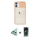 iPhone 11 Kılıf Vadi Çizgi - Şeffaf 360 Full Body Arka Koruyucu + Mavi Raze Metal Kamera Lens
