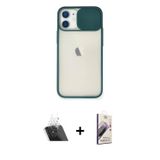 iPhone 11 Kılıf Vadi Çizgi - Siyah Bilvis 3D Mat Cam Ekran Koruyucu + Şeffaf Kamera Lens Koruma