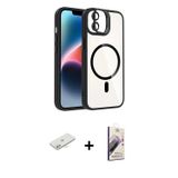 iPhone 11 Kılıf Yadigar Asil Koleksiyonu - Siyah Bilvis 3D Mat Cam Ekran Koruyucu + Sarı Renkli