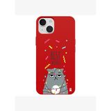 iPhone 11 Kırmızı Lansman Renkli Silikon Best Wishes Kedi Tasarımlı Kamera Korumalı Telefon Kılıf