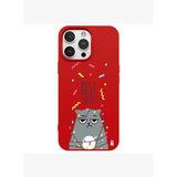 iPhone 11 Pro Kırmızı Lansman Renkli Silikon Best Wishes Kedi Tasarımlı Kılıf